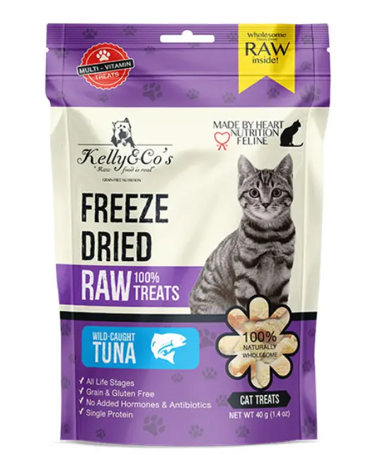 Kelly & Co's Freeze Dried Raw Wild-Caught Tuna Treats for Cats 40g
