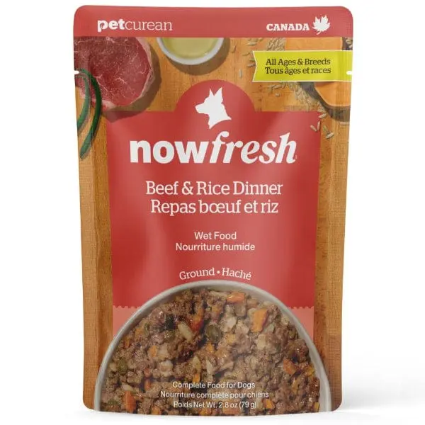 Now Fresh Ground Beef & Rice with Grains Pouch Wet Dog Food 2.8oz