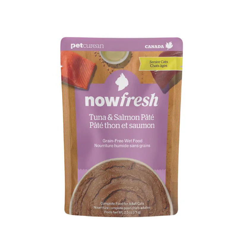 Now Fresh 老年貓 吞拿魚及三文魚肉醬包 貓糧 濕包 濕糧2.5oz