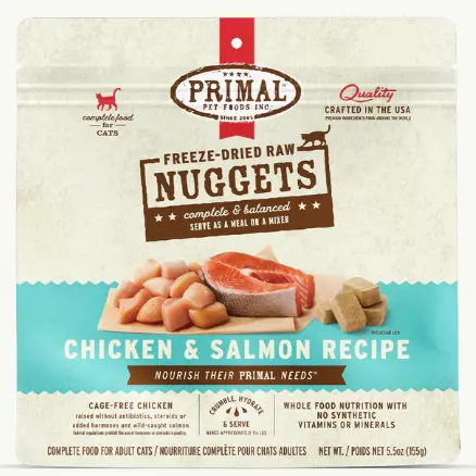 Primal Nuggets Freeze-Dried Raw Chicken & Salmon Recipe Cat Food 5.5oz