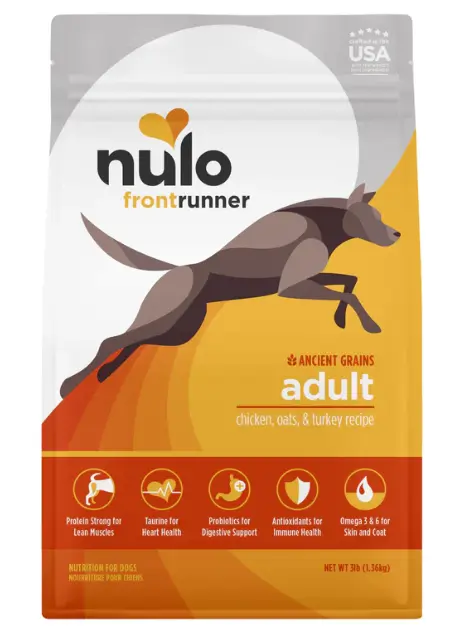 Nulo Frontrunner High-Protein Kibble Chicken, Oats & Turkey Recipe Dry Dog Food 3lb