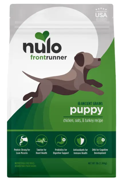 Nulo FrontRunner High-Protein Kibble For Puppies Chicken, Oats & Turkey Recipe Dry Dog Food 3lb