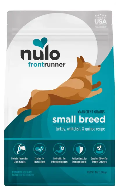 Nulo FrontRunner High-Protein Kibble For Small Breeds Turkey, Whitefish & Quinoa Recipe Dog Food 3lb