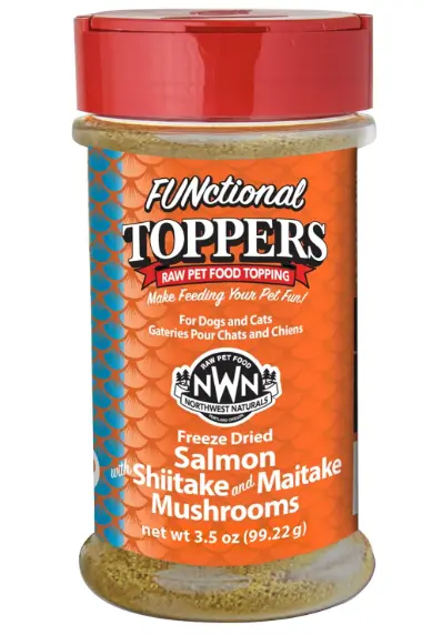 Northwest Naturals Toppers Freeze Dried Salmon, Shiitake & Maitake Mushroom For Cat & Dog 3.5oz