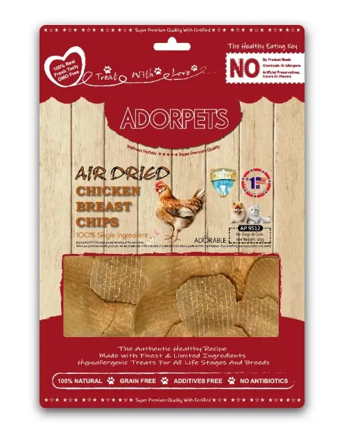 Adorable Adorpets Air Dried Chicken Breast Chips Treats for Cats & Dog 45g #AP9512