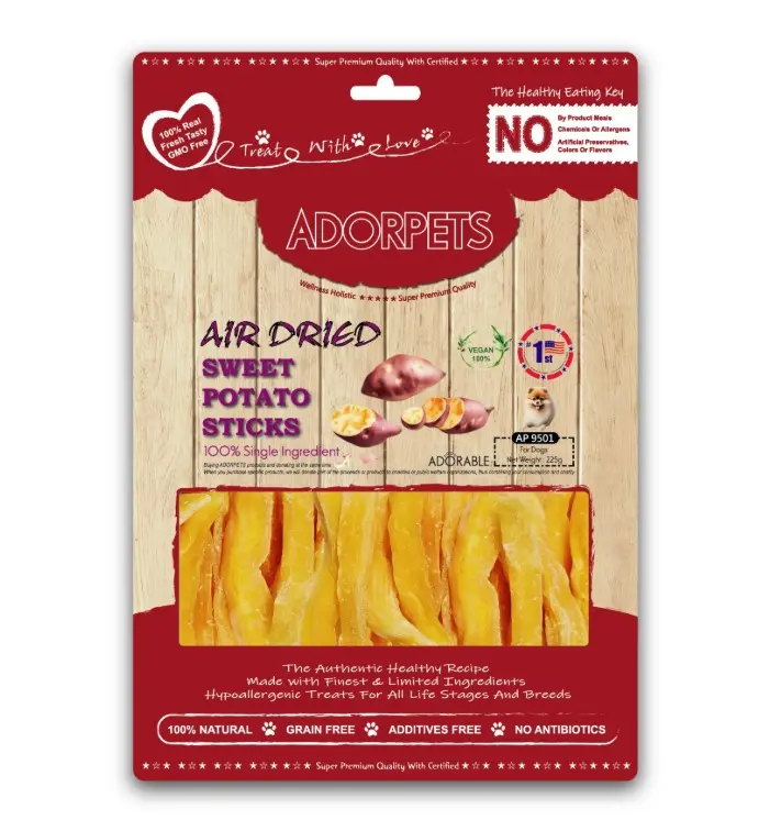 Adorable Adorpets Air Dried Sweet Potato Sticks Treats for Dog 225g #AP9501