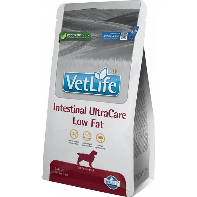 Vet Life Prescription Diet Dog Intestinal UltraCare Low Fat 1.5kg 