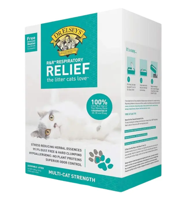 Dr.Elsey's R&R Respiratory Relief Stress-Reducing Clumping Clay Cat Litter 20lb (Box)