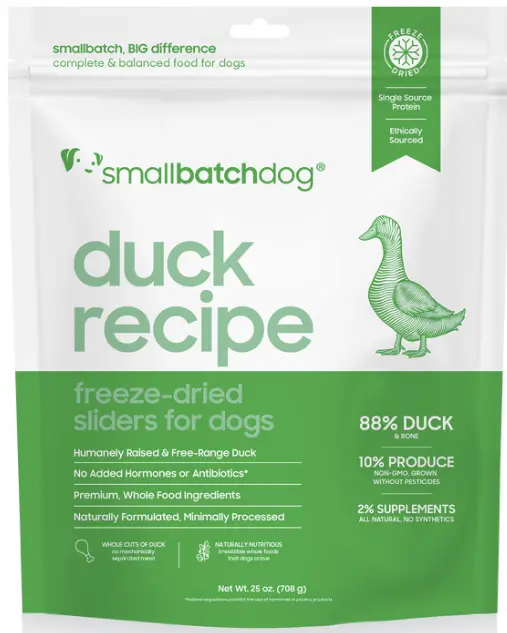Smallbatch Duck Freeze Dried Dog Food 25oz