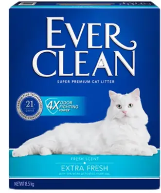 Ever Clean 藍標 4X 除臭皇 雙重活性碳低過敏(微香) 貓砂 8.5kg (藍)