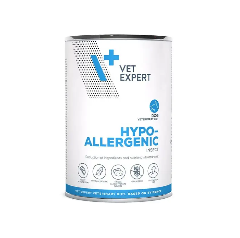 Vet Expert V+ 低敏 (昆蟲蛋白) 處方狗罐頭 400g *6