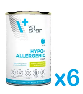 Vet Expert V+ Prescription Diet Hypoallergenic (Insect Protein) Canned Dog Food 375g *6