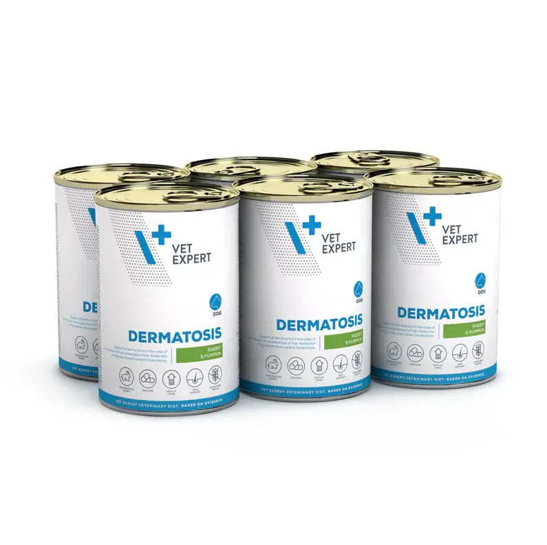 Vet Expert V+ Prescription Diet Dermatosis (Rabbit & Pumpkin) Canned Dog Food 400g *6