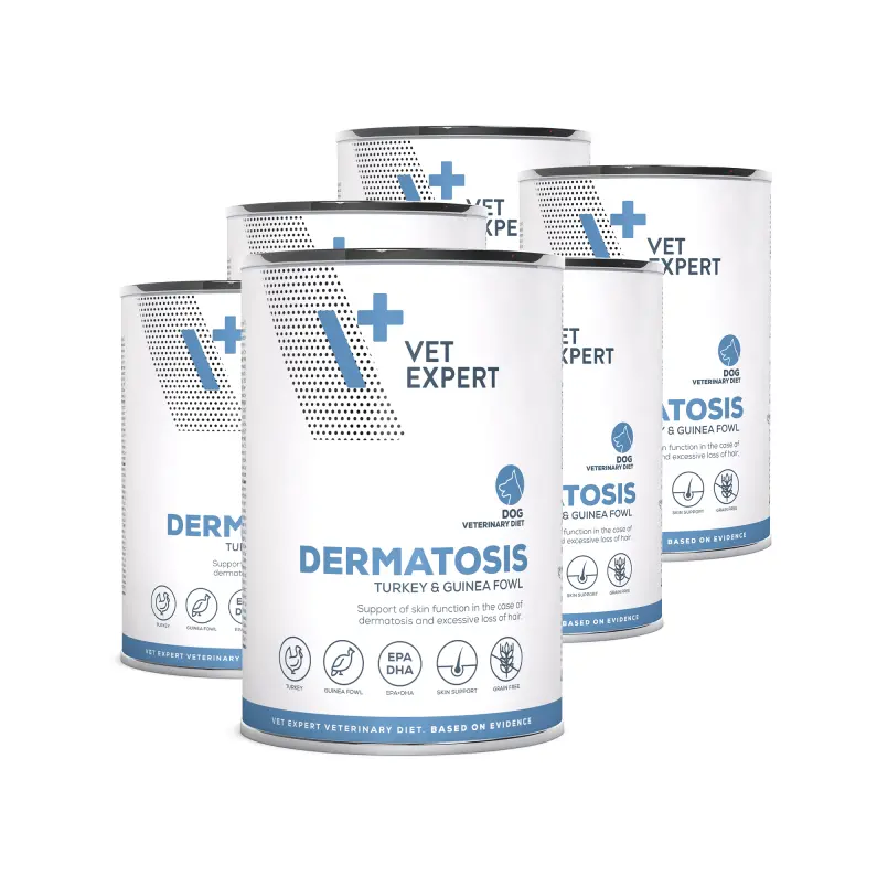 Vet Expert V+Prescription Diet  Dermatosis (Turkey & Guinea Fowl) Canned Dog Food 400g *6