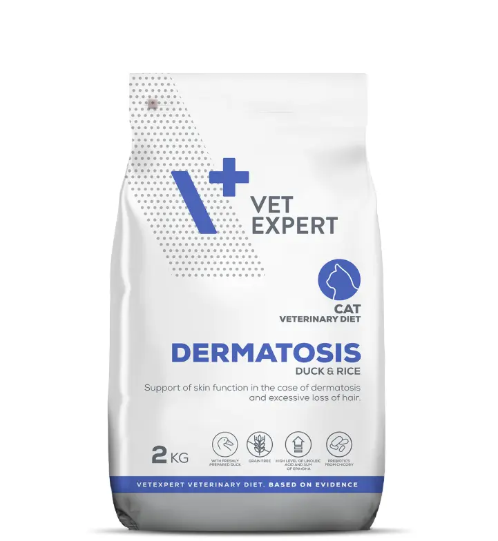 Vet Expert V+ Prescription Diet Dermatosis (Duck & Rice) Dry Cat Food 2kg