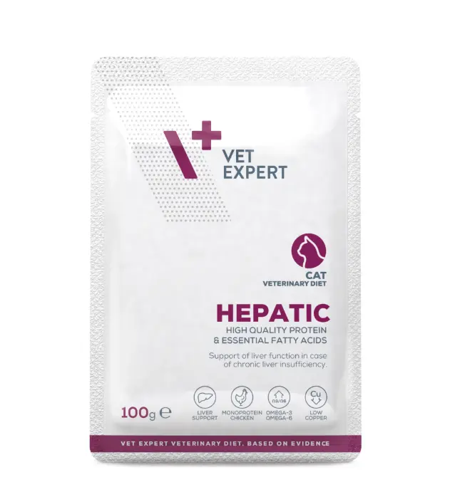 Vet Expert V+ Prescription Diet  Hepatic Cat Pouch 100g*12