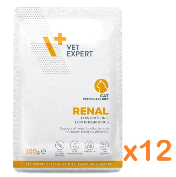 Vet Expert V+ Prescription Diet Renal Pouch Cat Food 100g x12
