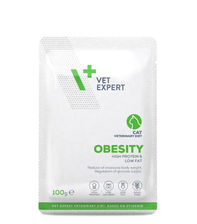 Vet Expert V+ Prescription Diet Obesity Cat Pouch 100g*12