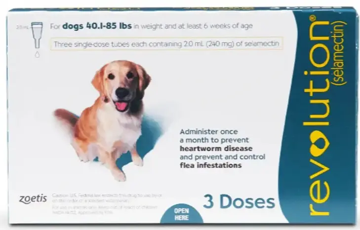 Revolution Flea and Worm Prevention For Large Dogs (40.1-85lb) #Blue