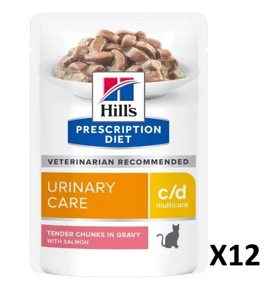 Hill's Prescription Diet c/d Urinary Care (Salmon) Pouch Cat Food 85g x12