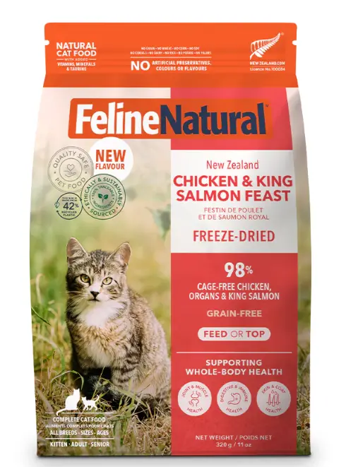 Feline Natural 天然凍乾 鮮雞三文魚盛宴 貓糧 320g