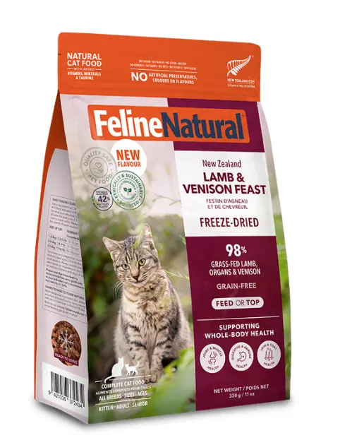 Feline Natural Freeze Dried Lamb & Venison Cat Food 320g