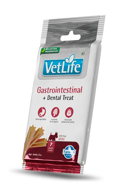 Vet Life Dental Treat – Gastrointestinal for Mini Adult Dog (7 treats) 60g