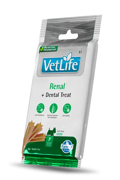 Vet Life Dental Treat – Renal for Mini Adult Dog (7 treats) 60g 