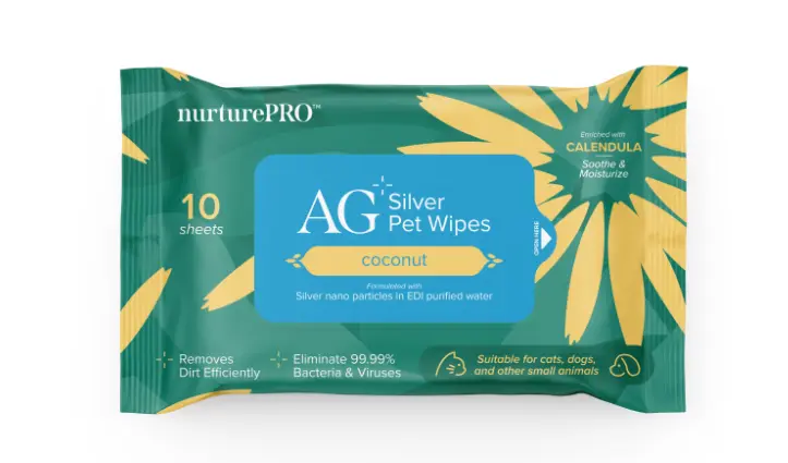 NurturePro AG+ Silver Pet Wipes (Coconut) 10 sheets