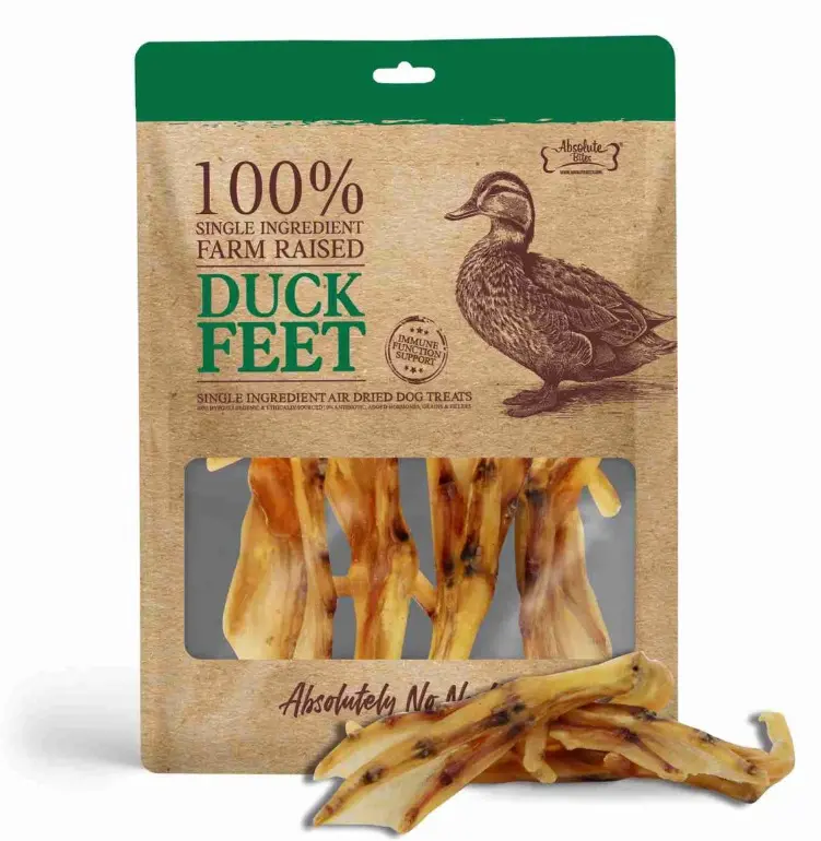 Absolute Bites Air Dried Duck Feet Dog Treats 4pcs