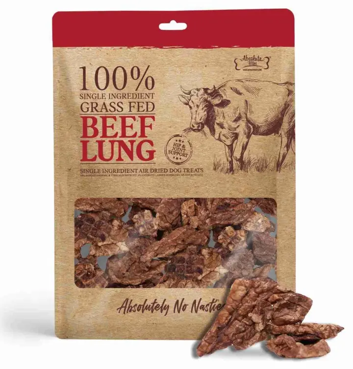 Absolute Bites Air Dried Beef Lung Dog Treats 40g