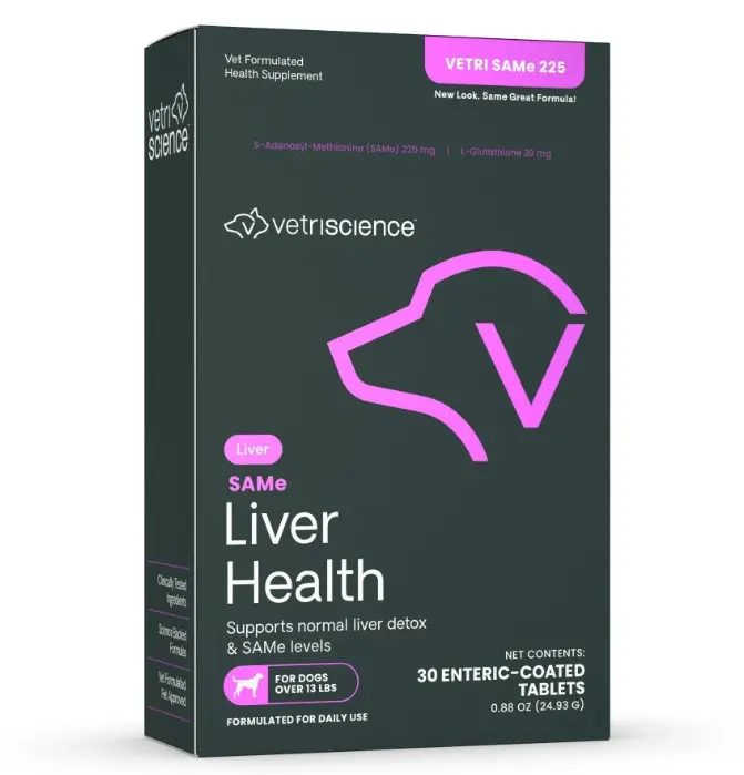 VetriScience SAMe 225mg Liver Health For Dogs 30 Tablets