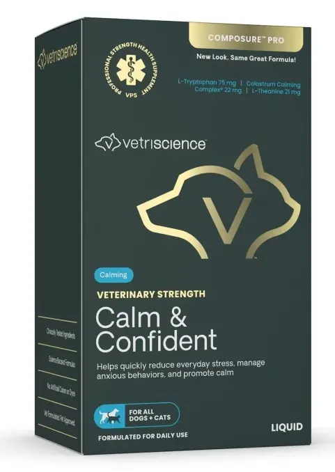 VetriScience Veterinary Strength Calm & Confident Liquid for Dogs & Cats 8oz