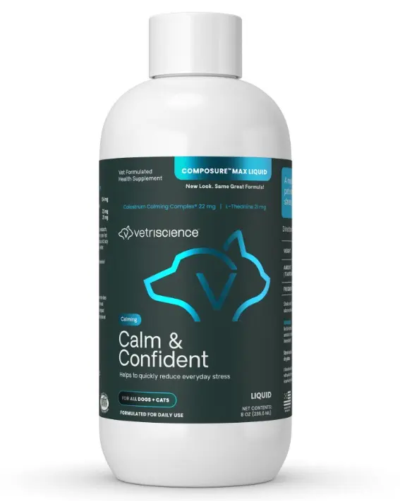 VetriScience Veterinary Strength Calm & Confident Liquid for Dogs & Cats 8oz