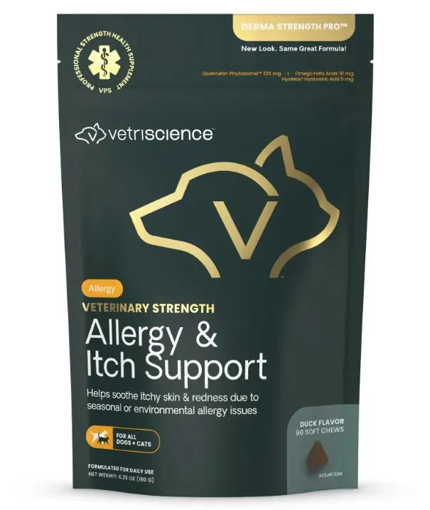 VetriScience Veterinary Strength Allergy & Itch Support for Dogs & Cats 90 Chews