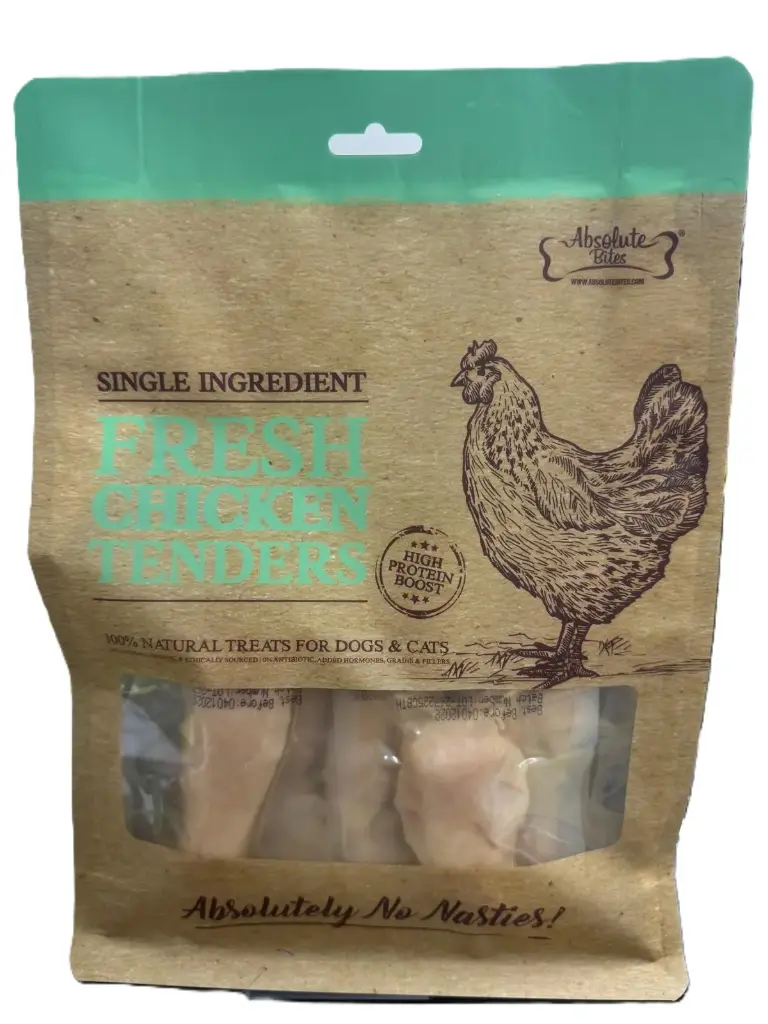 Absolute Bites Fresh Chicken Tenders Treats For Cats & Dogs 30g x12