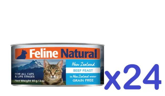 Feline Natural F9 牛肉盛宴 主食罐 貓罐頭 85g x24