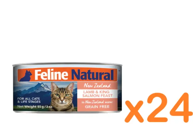 Feline Natural F9 羊肉及三文魚盛宴 貓罐頭 貓糧 85g x24