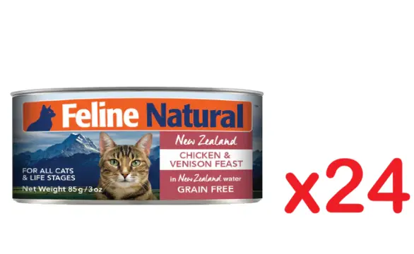 Feline Natural F9 Chicken & Venison Feast Canned Cat Food 85g x24