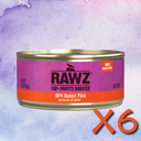 Rawz 96% RABBIT PATE CAT CAN FOOD 155g X6