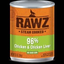 Rawz 96% Chicken & Chicken Liver Dog Can 354g