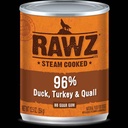 Rawz 96% Duck ,Turkey & Quail Pate Dog Can Food 354g